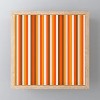 Vertical Fine Stripes in Retro 70s Orange and Brown Mini Art Print Gallery Image 1