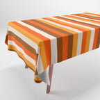 Vertical Fine Stripes in Retro 70s Orange and Brown Tablecloth Gallery Image 1