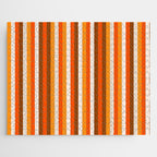 Vertical Fine Stripes in Retro 70s Orange and Brown Jigsaw Puzzle Gallery Image 1
