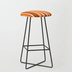 Vertical Fine Stripes in Retro 70s Orange and Brown Stool Gallery Image 1