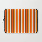 Vertical Fine Stripes in Retro 70s Orange and Brown Laptop Sleeve Gallery Image 1