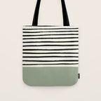 Sage Green x Stripes Tote Bag Gallery Image 1