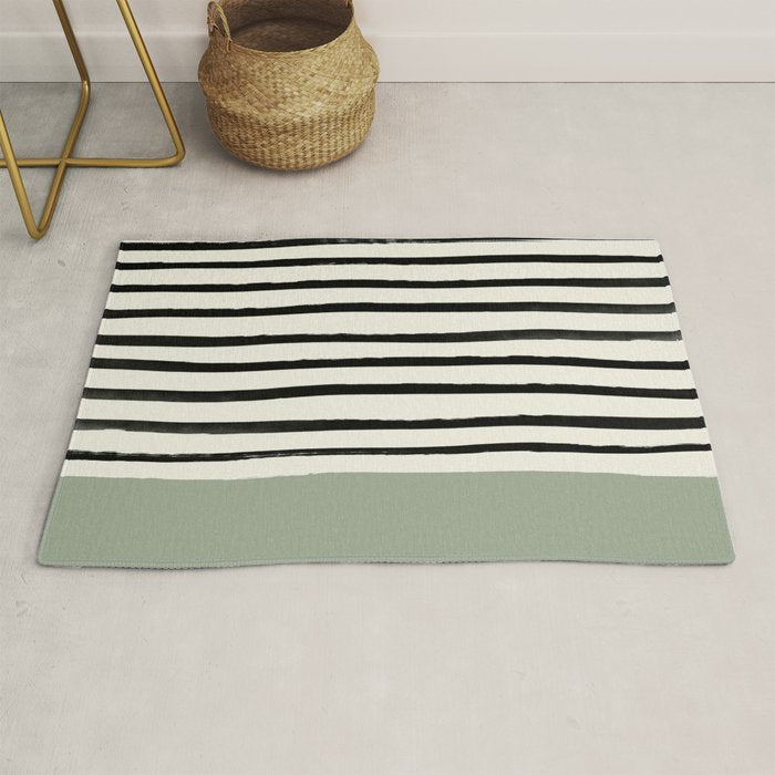 Sage Green x Stripes Rug Gallery Image 1