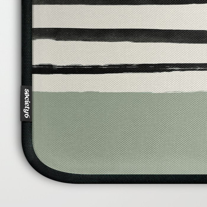 Sage Green x Stripes Laptop Sleeve Gallery Image 3