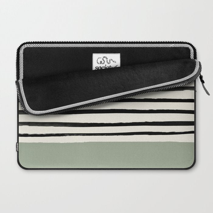 Sage Green x Stripes Laptop Sleeve Gallery Image 2
