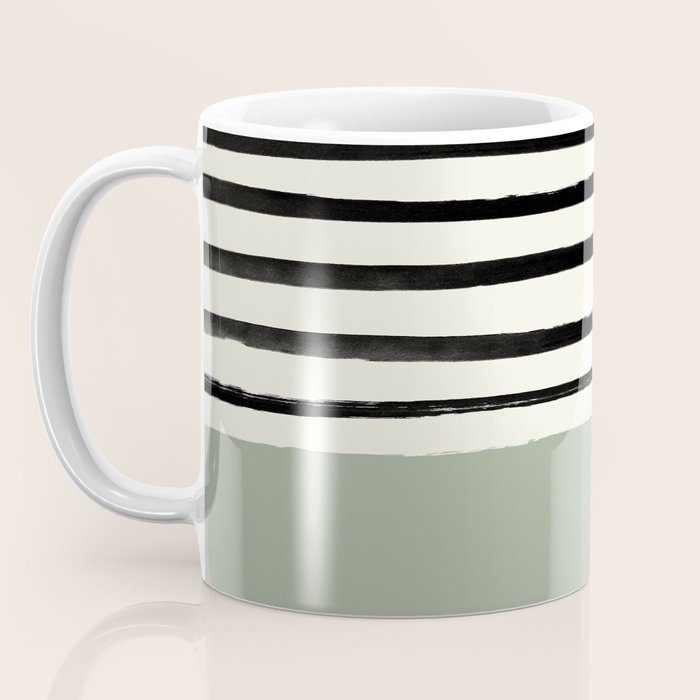 Sage Green x Stripes Coffee Mug Gallery Image 3