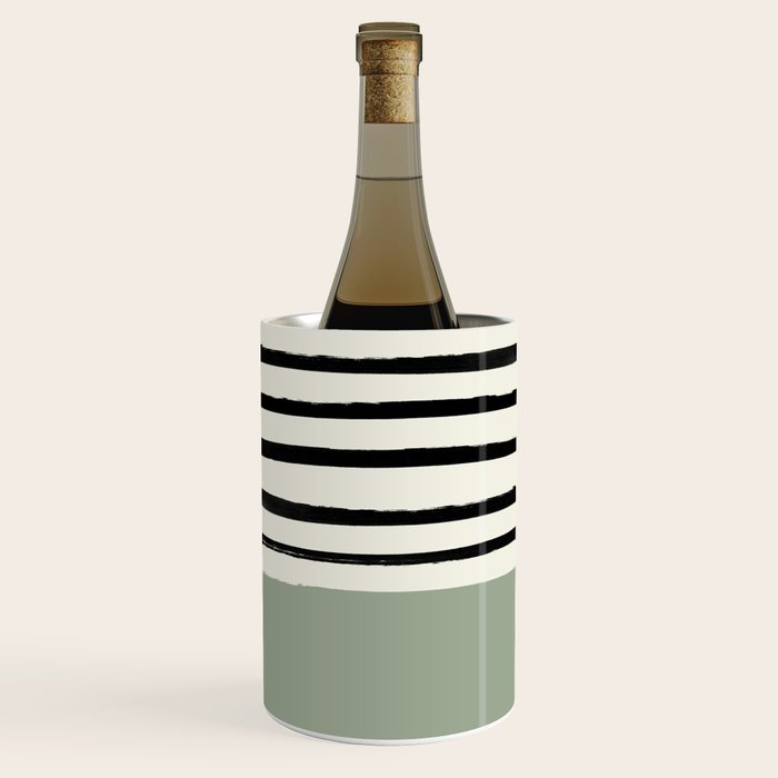 Sage Green x Stripes Wine Chiller Gallery Image 1