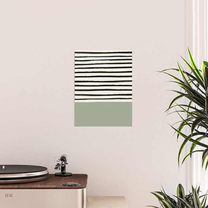 Sage Green x Stripes Poster Gallery Image 2