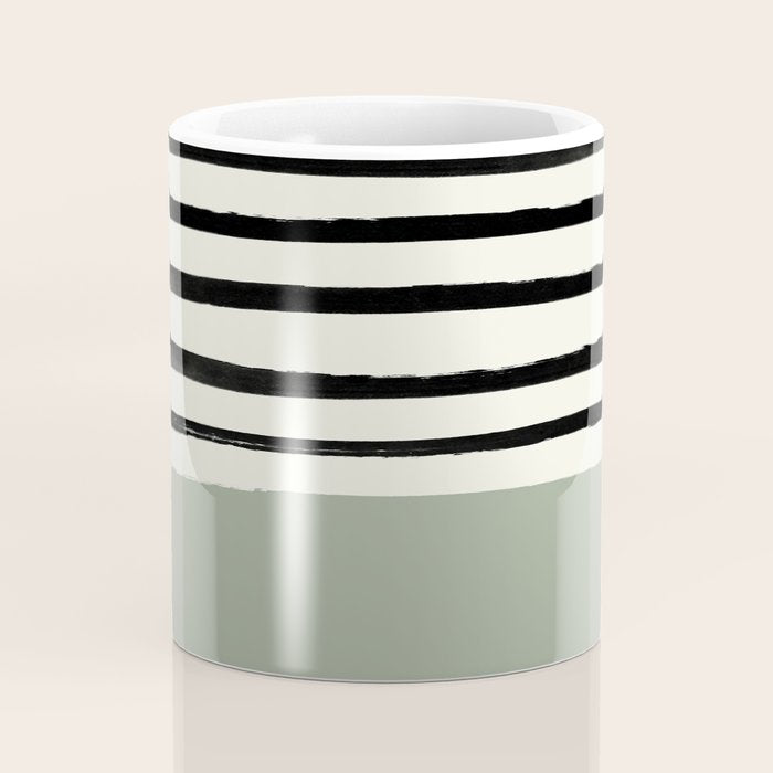 Sage Green x Stripes Coffee Mug Gallery Image 4