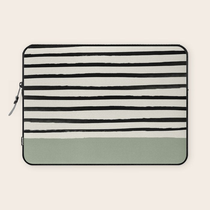 Sage Green x Stripes Laptop Sleeve