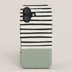 Sage Green x Stripes iPhone Case Gallery Image 1