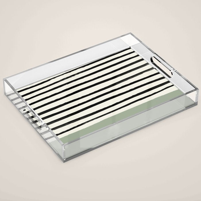 Sage Green x Stripes Acrylic Tray Gallery Image 1