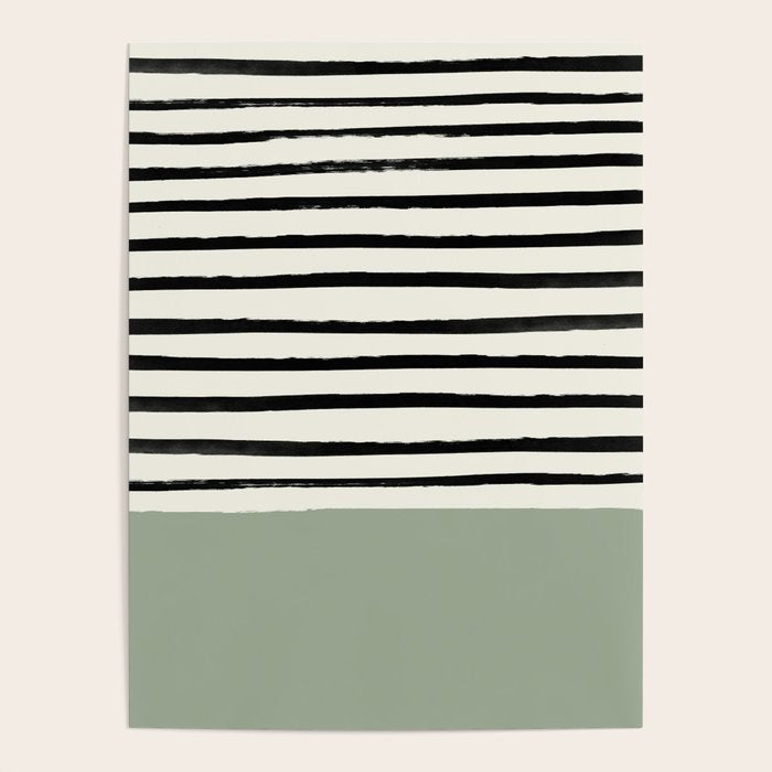 Sage Green x Stripes Poster Gallery Image 1