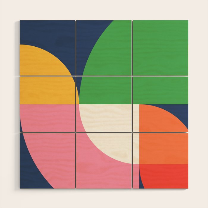Abstract Geometric 15 Wood Wall Art Gallery Image 1