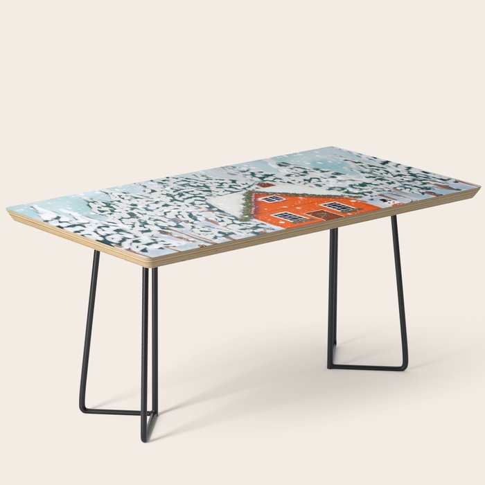 Cozy Winter Cabin in the Snowy Woods  Coffee Table Gallery Image 1