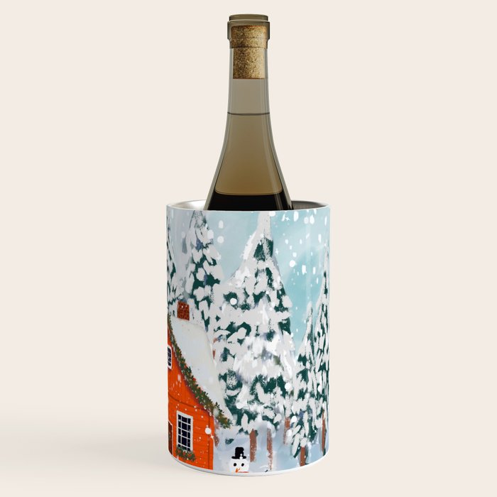 Cozy Winter Cabin in the Snowy Woods  Wine Chiller Gallery Image 3