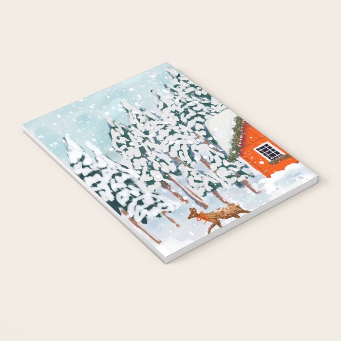 Cozy Winter Cabin in the Snowy Woods  Notebook Gallery Image 3
