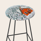 Cozy Winter Cabin in the Snowy Woods  Stool Gallery Image 2