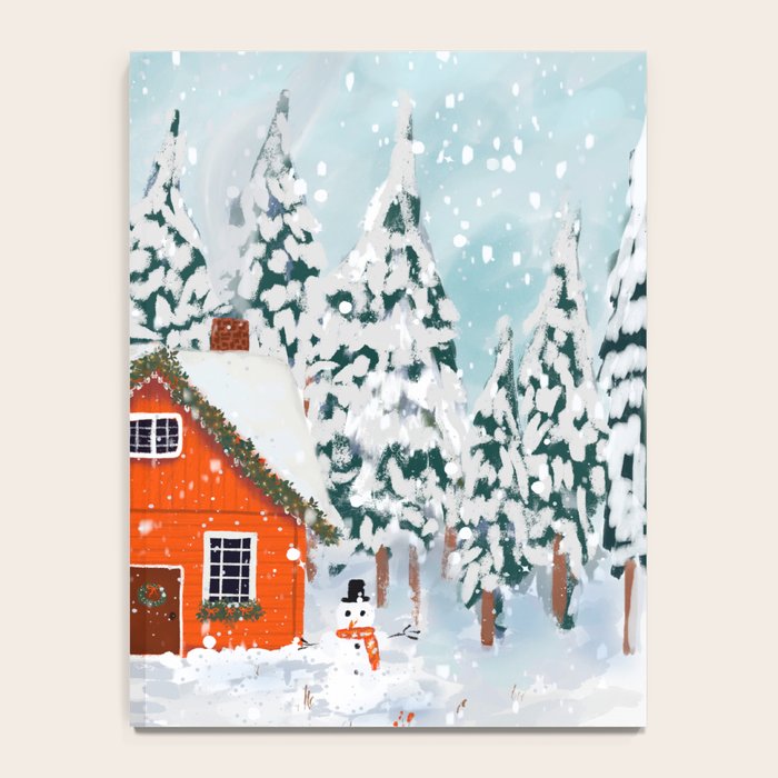 Cozy Winter Cabin in the Snowy Woods  Notebook Gallery Image 4