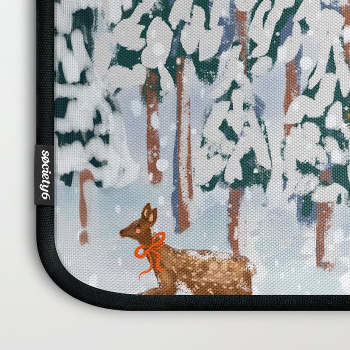 Cozy Winter Cabin in the Snowy Woods  Laptop Sleeve Gallery Image 3
