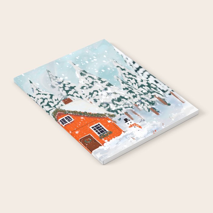 Cozy Winter Cabin in the Snowy Woods  Notebook Gallery Image 2