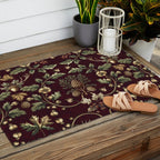 William Morris Woodland Nostalgia Burgundy Red Outdoor Rug Gallery Image 2
