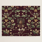 William Morris Woodland Nostalgia Burgundy Red Jigsaw Puzzle Gallery Image 1