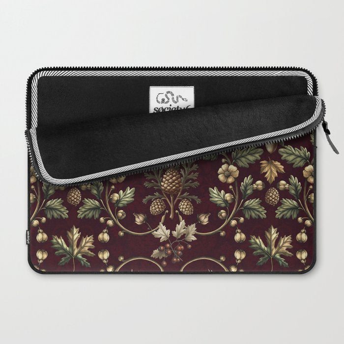 William Morris Woodland Nostalgia Burgundy Red Laptop Sleeve Gallery Image 2