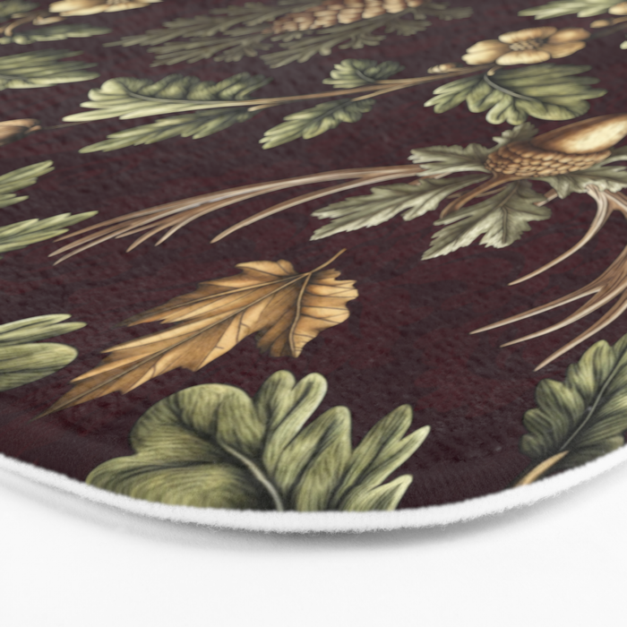 William Morris Woodland Nostalgia Burgundy Red Bath Mat Gallery Image 3