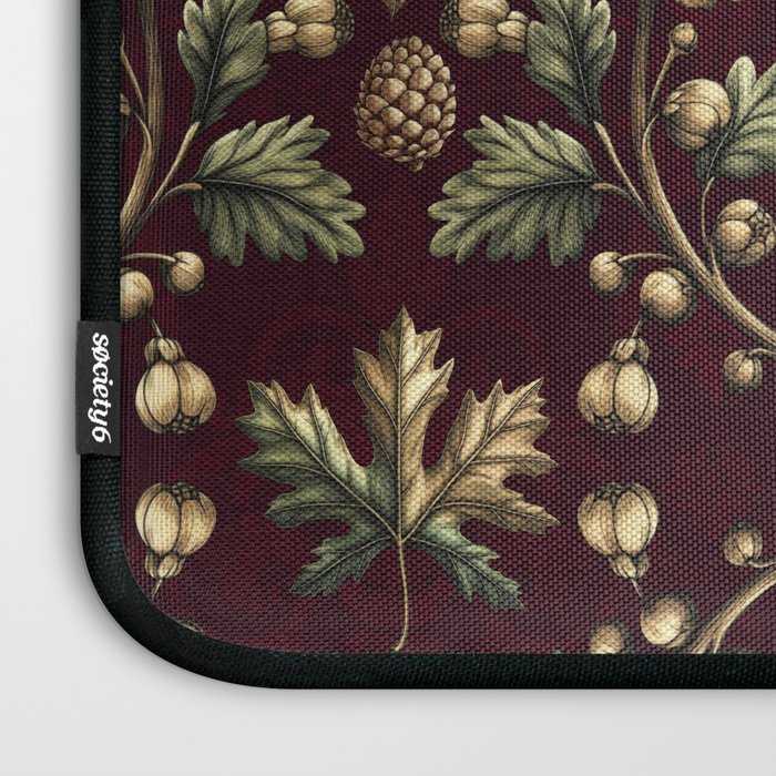 William Morris Woodland Nostalgia Burgundy Red Laptop Sleeve Gallery Image 3