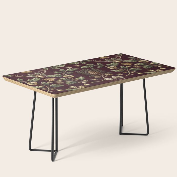 William Morris Woodland Nostalgia Burgundy Red Coffee Table Gallery Image 1