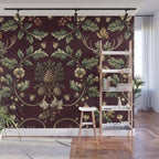 William Morris Woodland Nostalgia Burgundy Red Wall Mural Gallery Image 1