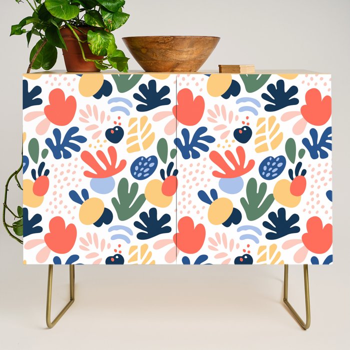Abstract organic nature art pattern Credenza Gallery Image 1