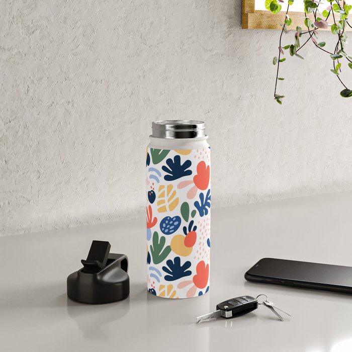 Abstract organic nature art pattern Water Bottle Gallery Image 4