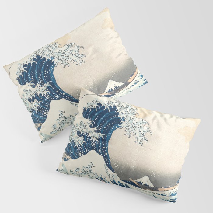 The Great Wave Off Kanagawa by Katsushika Hokusai Thirty Six Views of Mount Fuji - The Great Wave Pillow Sham Gallery Image 3