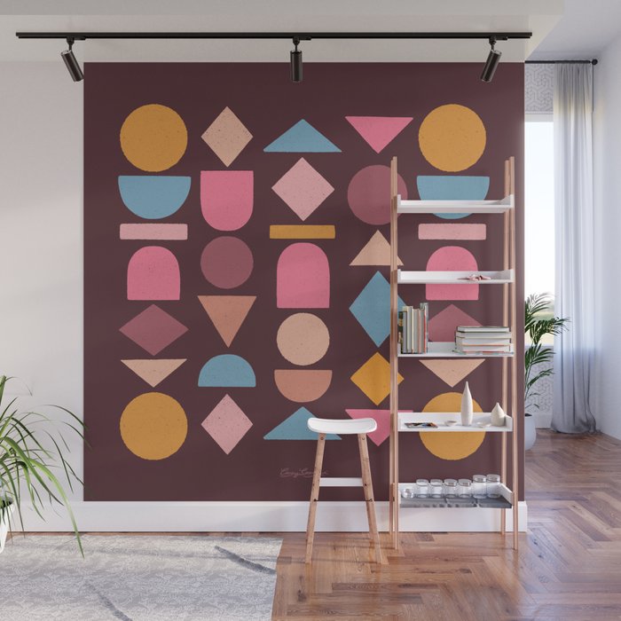 Geo Mod Shapes - Dark Wall Mural Gallery Image 1