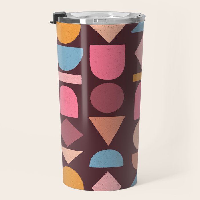 Geo Mod Shapes - Dark Travel Mug Gallery Image 3