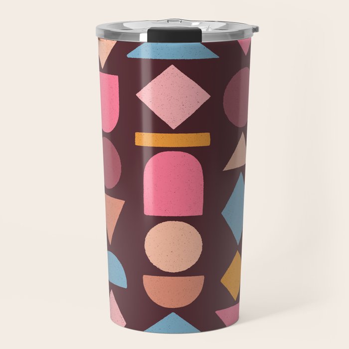 Geo Mod Shapes - Dark Travel Mug Gallery Image 1