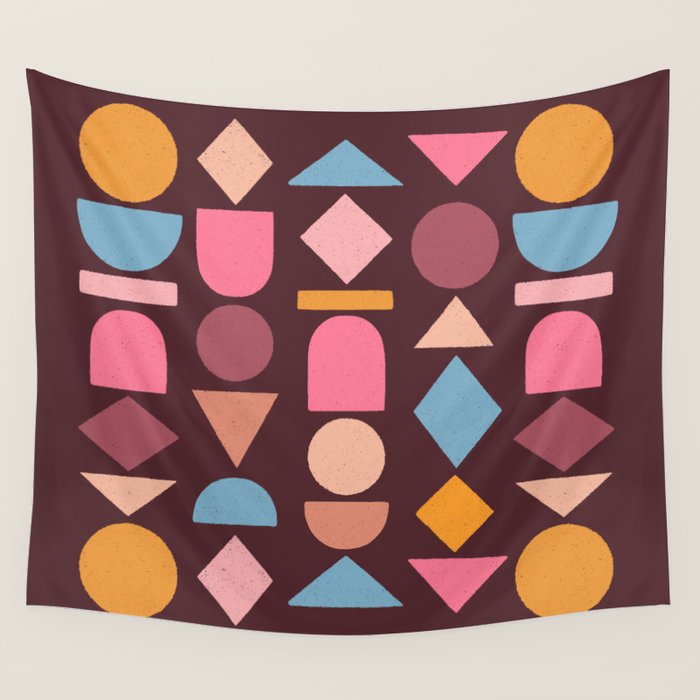 Geo Mod Shapes - Dark Wall Tapestry Gallery Image 4