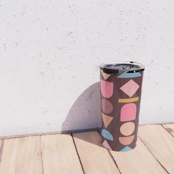 Geo Mod Shapes - Dark Travel Mug Gallery Image 4