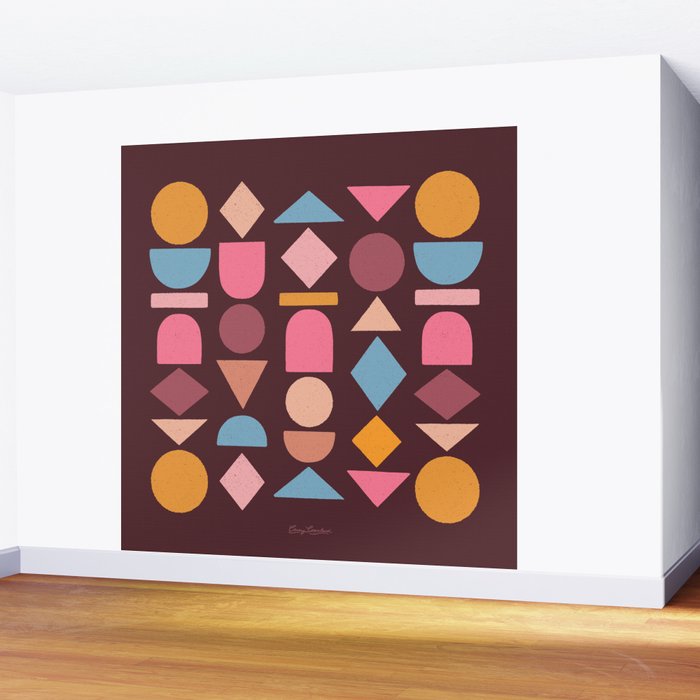 Geo Mod Shapes - Dark Wall Mural Gallery Image 2