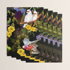 Vintage & Shabby Chic - Tropical Night Bird Flower Garden Wrapping Paper Gallery Image 3
