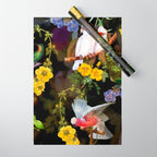 Vintage & Shabby Chic - Tropical Night Bird Flower Garden Wrapping Paper Gallery Image 1