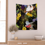 Vintage & Shabby Chic - Tropical Night Bird Flower Garden Wall Tapestry Gallery Image 2