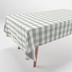 Desert Sage Grey Green and White Gingham Check Tablecloth Gallery Image 1