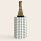 Desert Sage Grey Green and White Gingham Check Wine Chiller Gallery Image 2