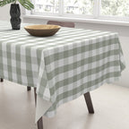 Desert Sage Grey Green and White Gingham Check Tablecloth Gallery Image 3