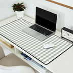 Desert Sage Grey Green and White Gingham Check Desk Mat Gallery Image 2