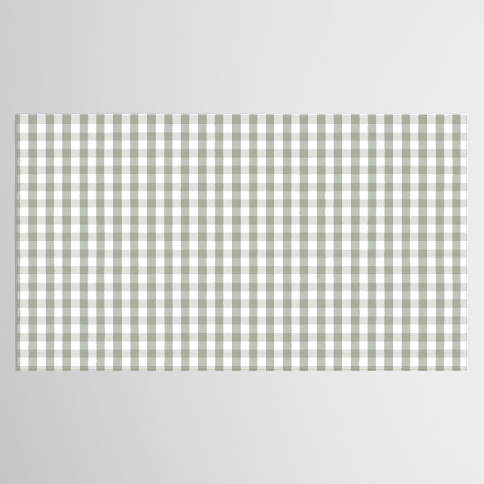 Desert Sage Grey Green and White Gingham Check Tablecloth Gallery Image 2