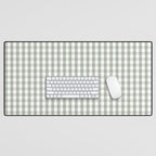 Desert Sage Grey Green and White Gingham Check Desk Mat Gallery Image 1